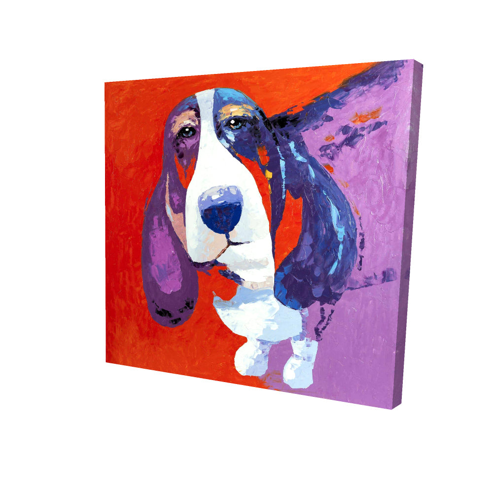 Abstract colorful basset dog - 08x08 Print on canvas