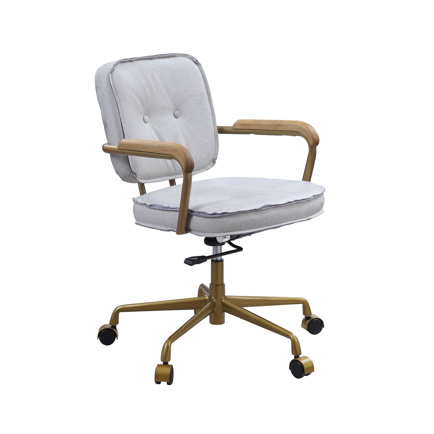 ACME Siecross Office Chair in Vintage White Top Grain Leather 93172