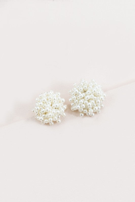 Pearl Cluster Stud Earrings