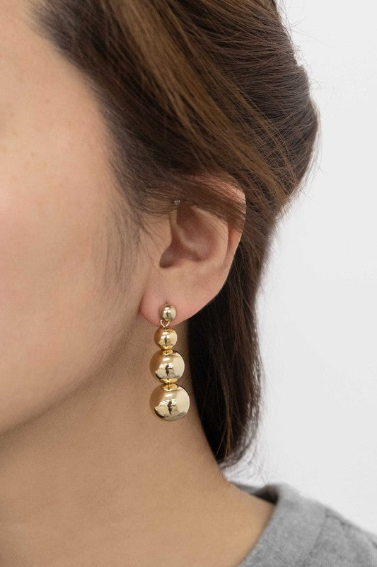 Tiers in Heaven Golden Orb Earrings