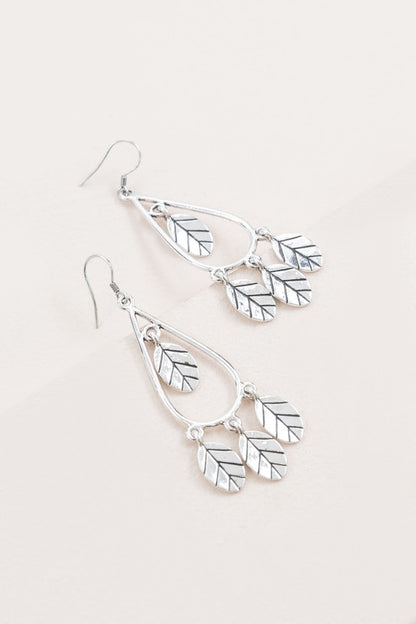 Wind Swept Leaf Earrings