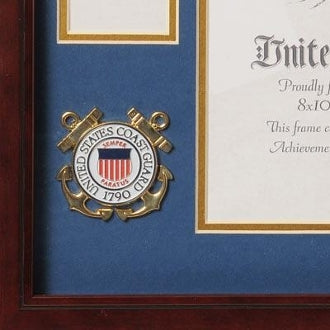 U.S. Coast Guard Medallion Certificate and Medal Frame. by The Military Gift Store