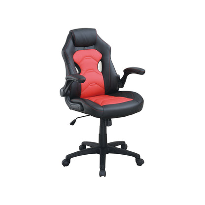 Adjustable Height Swivel Executive Computer Chair in Black and Red