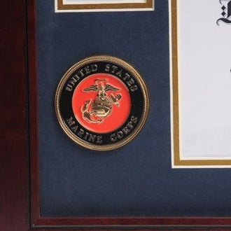 U.S. Marine Corps Medallion Certificate and Medal Frame. by The Military Gift Store