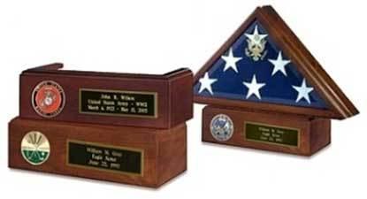 Flags Connections Veteran Flag Case and Pedestal With Medallion by The Military Gift Store