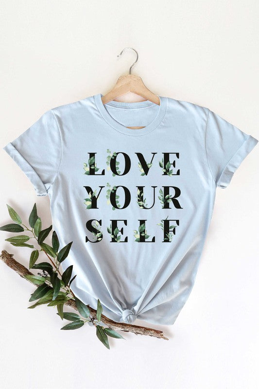 LOVE YOURSELF FLOWER GRAPHIC TODDLER TEE / T-SHIRT