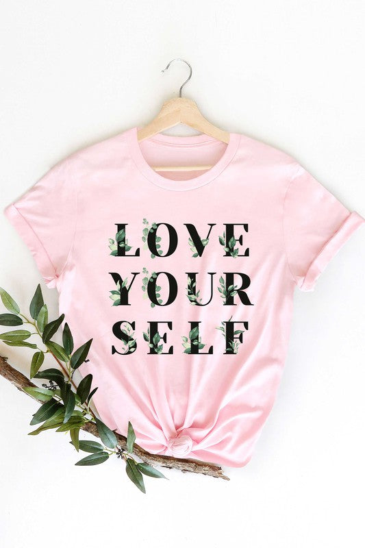 LOVE YOURSELF FLOWER GRAPHIC TODDLER TEE / T-SHIRT