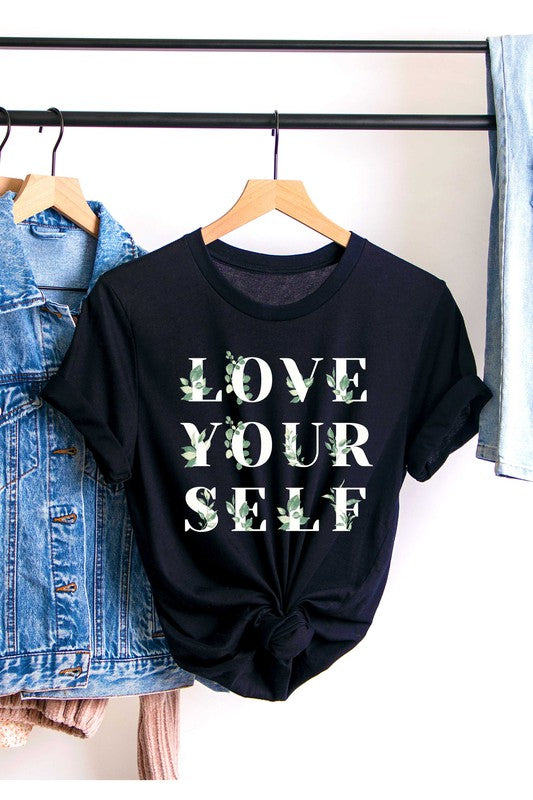 LOVE YOURSELF FLOWER GRAPHIC TODDLER TEE / T-SHIRT