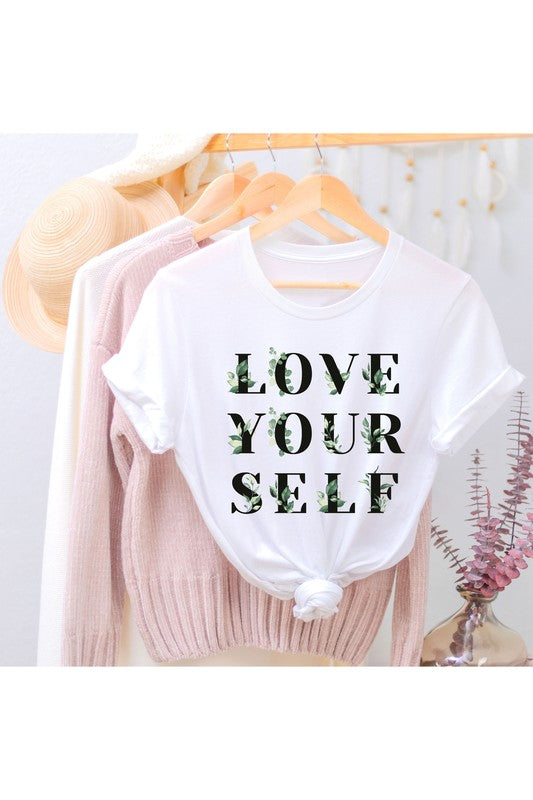 LOVE YOURSELF FLOWER GRAPHIC TODDLER TEE / T-SHIRT