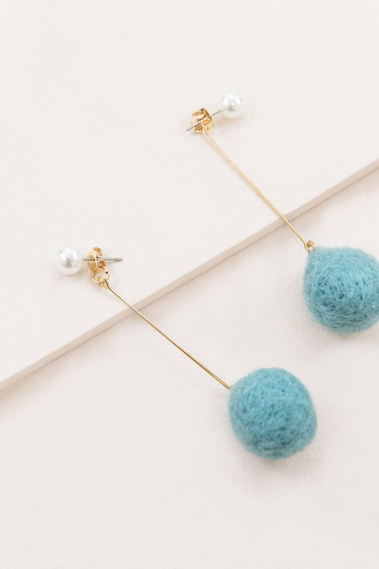 Tess Pom Earrings