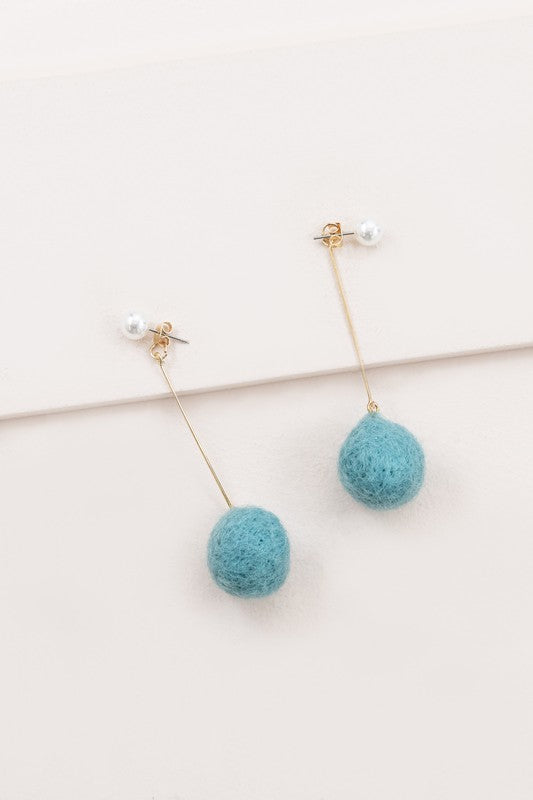 Tess Pom Earrings