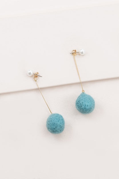 Tess Pom Earrings