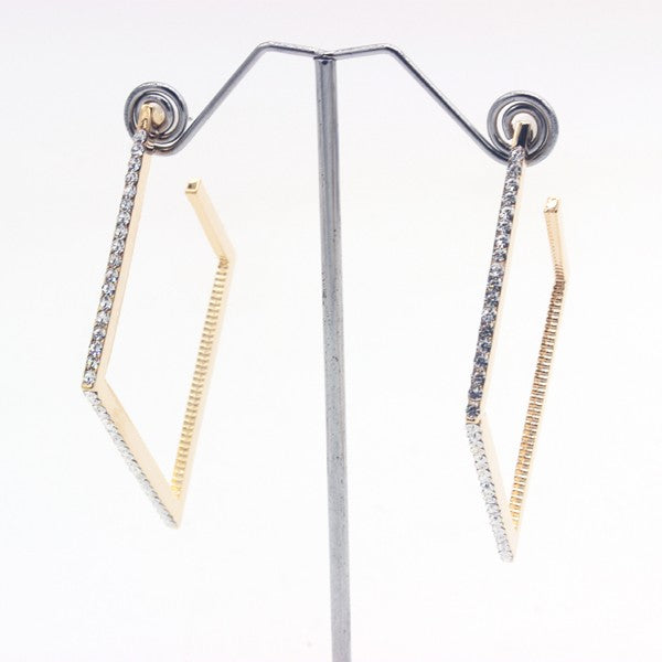 RHINESTONED SQUARE EARRINGS