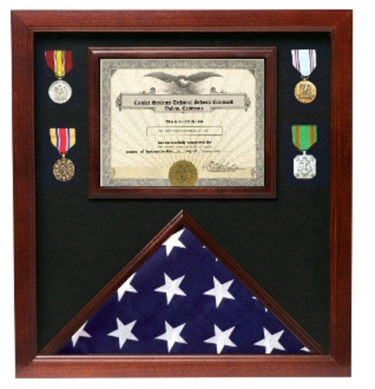 Flag medal display case, Great flag case for retirement ceremony. by The Military Gift Store