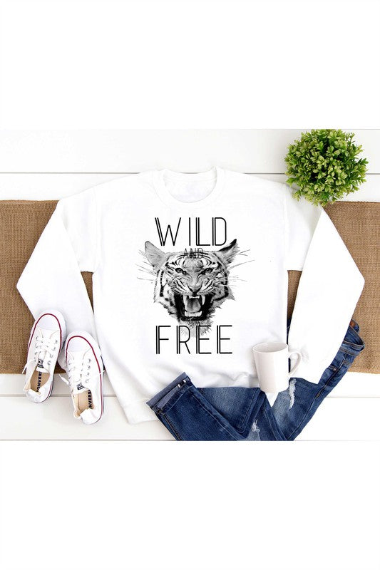 WILD AND FREE TIGER GRAPHIC TODDLER SWEATSHIRT