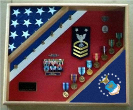 Air Force Retirement Gift, USAF Flag Shadow Box, USAF display. by The Military Gift Store