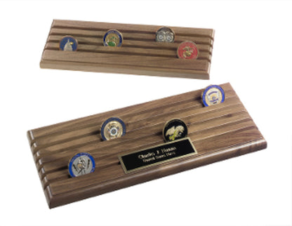 Coin Display case - 4 Row, Challenge Coin Holder, Coin Rack. by The Military Gift Store