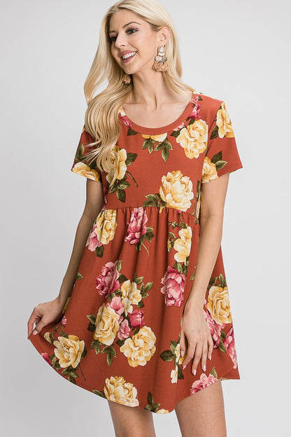 Flower Print  Baby doll dress