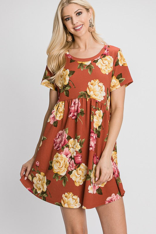 Flower Print  Baby doll dress