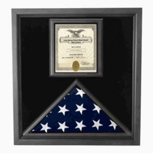 Flag and Certificate Case Black Frame, American Made. by The Military Gift Store