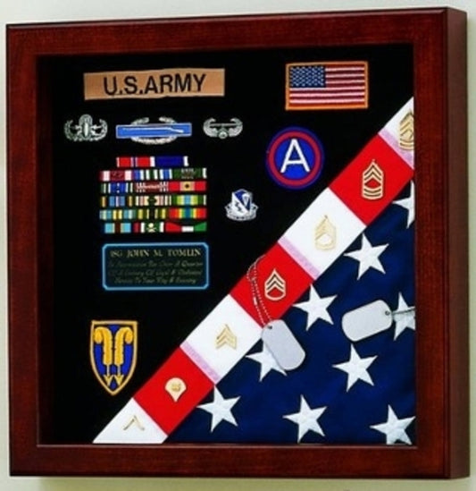 Flag Medals Display Case American Made. by The Military Gift Store