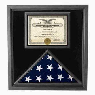 Premium USA-Made Solid wood Flag Document Case Black Finish. by The Military Gift Store