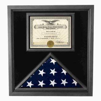 Flag Connections Premium USA-Made Solid wood Flag Document Case Black Finish by The Military Gift Store
