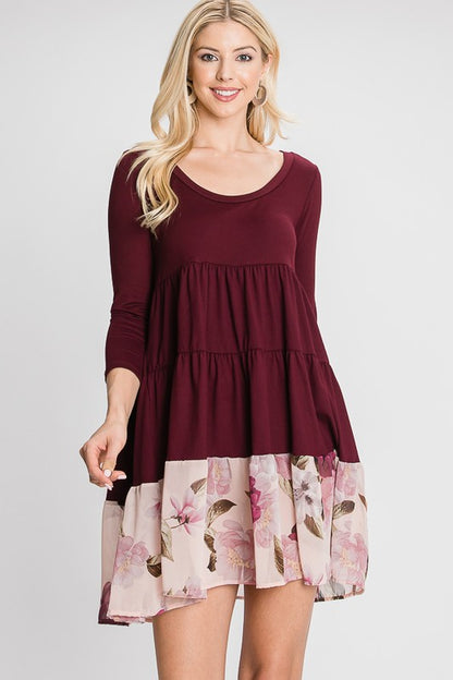 A Tiered Loose Fit Shift Dress