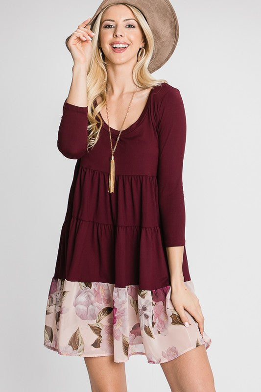 A Tiered Loose Fit Shift Dress