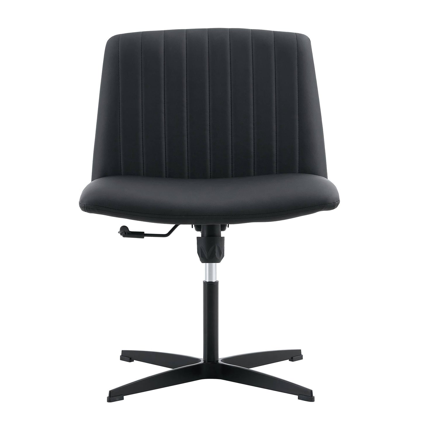 Black High Grade Pu Material. Home Computer Chair Office Chair Adjustable 360 ° Swivel Cushion Chair With Black Foot Swivel Chair Makeup Chair Study Desk Chair. No Wheels