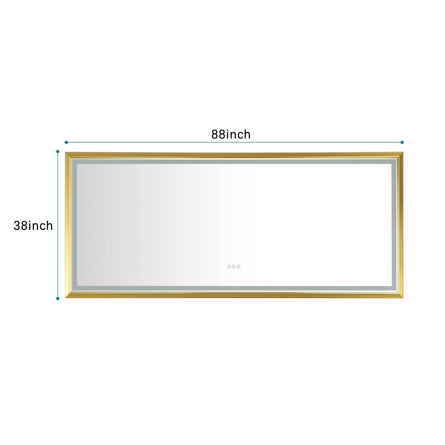 LTL needs to consult the warehouse address88 in. W x 38 in. H Oversized Rectangular Brushed gold Framed LED Mirror Anti-Fog Dimmable Wall Mount Bathroom Vanity Mirror HD Wall Mirror