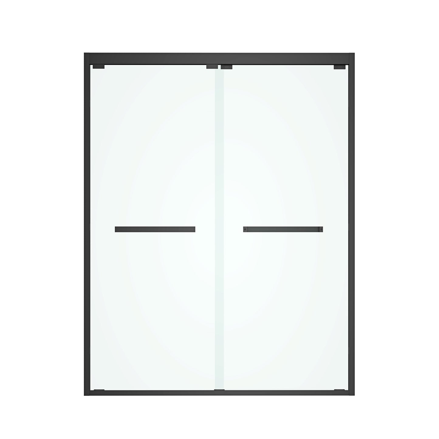 60 in. W x 76 in. HSliding Framed Shower Door in Black Finish with Clear Glass