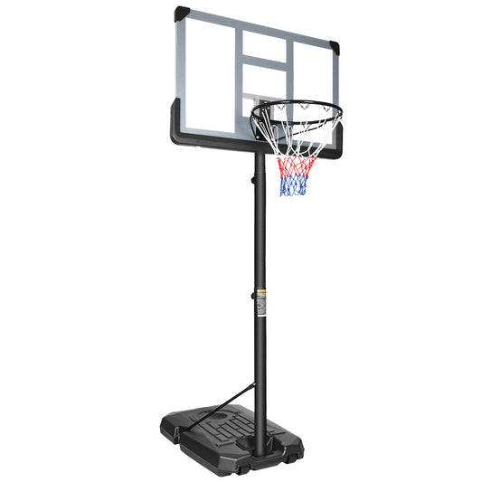 Portable Basketball Hoop Backboard System Stand Height Adjustable 6.6ft - 10ft with 42 Inch Backboard and Wheels for Adults Teens Outdoor Indoor Basketball Goal Game Play Set