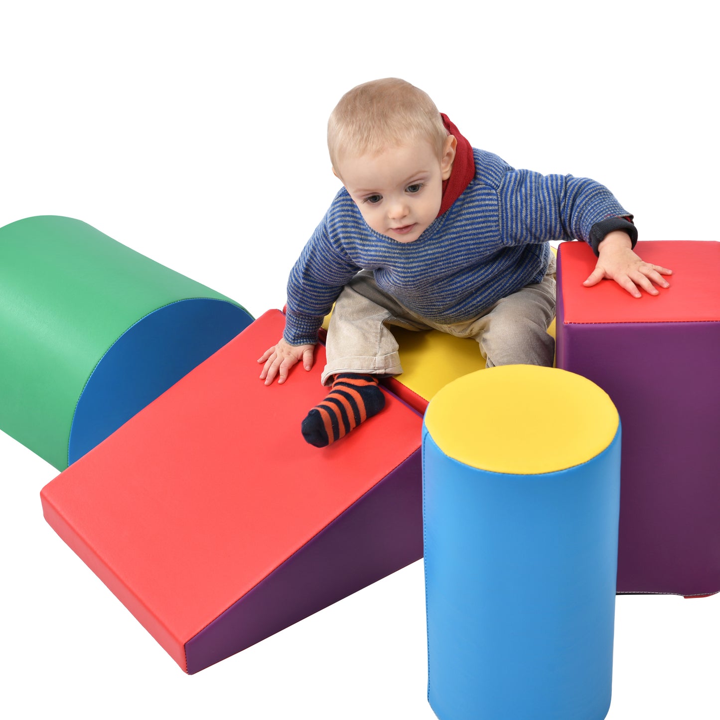 Soft Climb and Crawl Foam Playset, Safe Soft Foam Nugget Shapes Block for Infants, Preschools, Toddlers, Kids Crawling and Climbing Indoor Active Stacking Play Structure