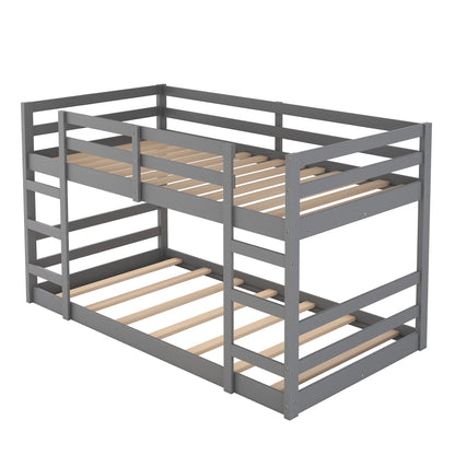 Twin Over Twin Bunk Bed with Ladder, Gray（OLD SKU：WF282787AAE）