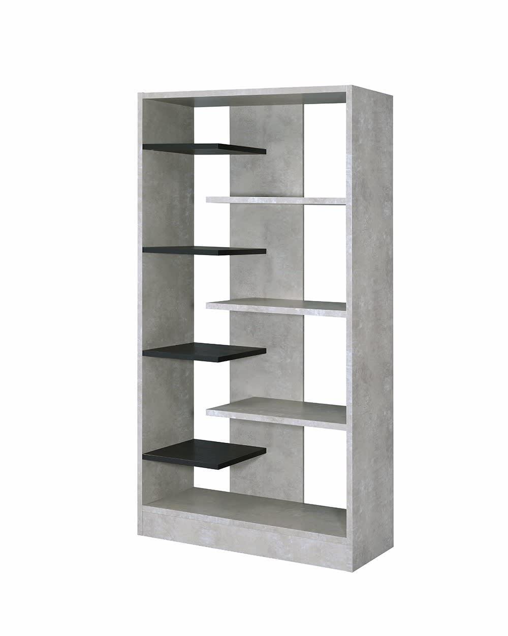 ACME Magna Bookshelf in Faux Concrete & Black 92532