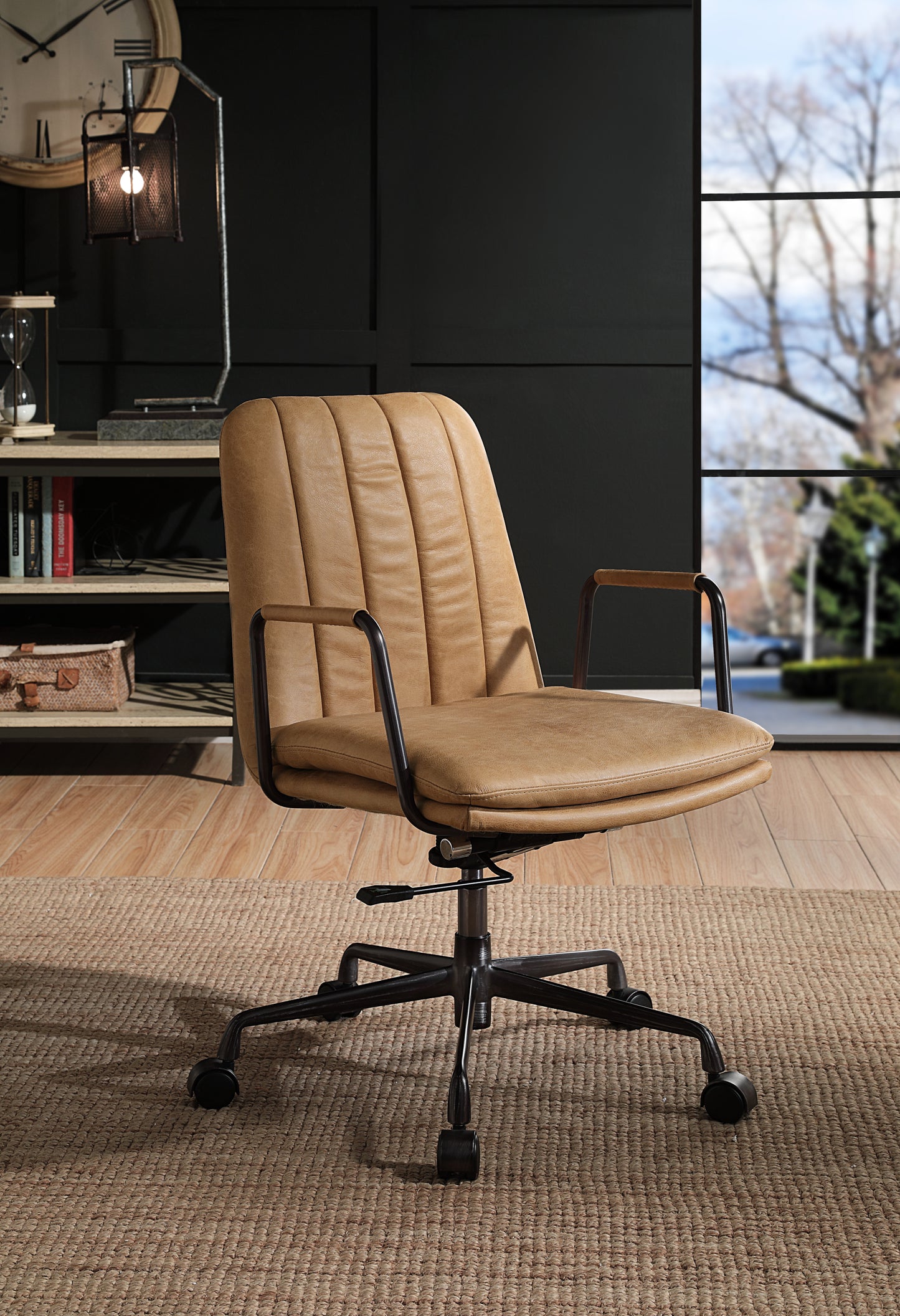 ACME Eclarn Office Chair in Rum Top Grain Leather 93174