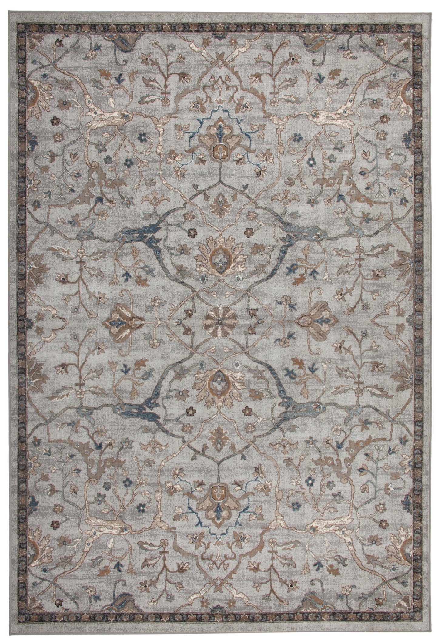 Saffron Beige, Blue, and Brown Area Rug 8x10