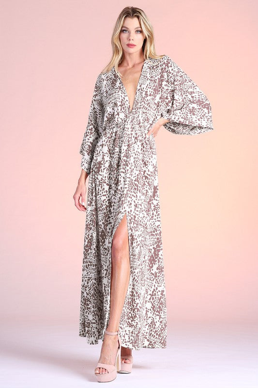 Siena Texture Print Kimono Maxi