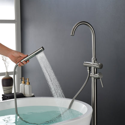 Double Handle Floor Mounted Clawfoot Tub Faucet