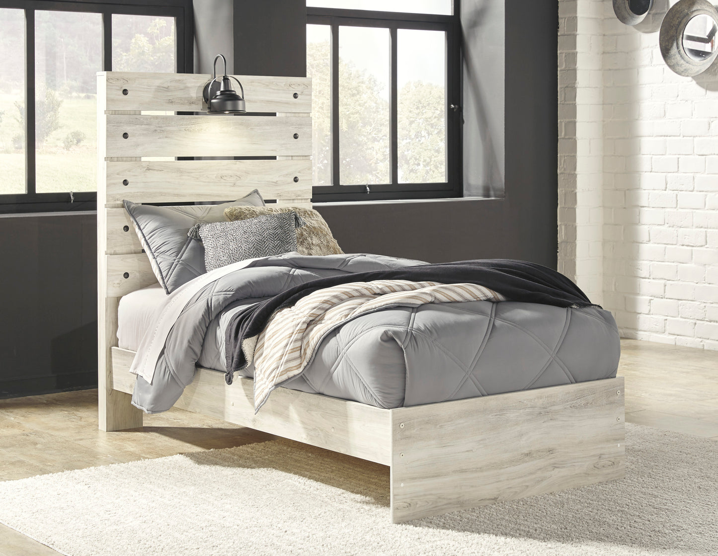 Ashley Cambeck Whitewashed Casual Twin Panel Bed B192B2