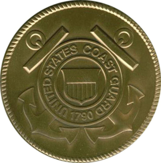 Coast Guard Service Medallion, Brass Coast Guard Medallion. by The Military Gift Store