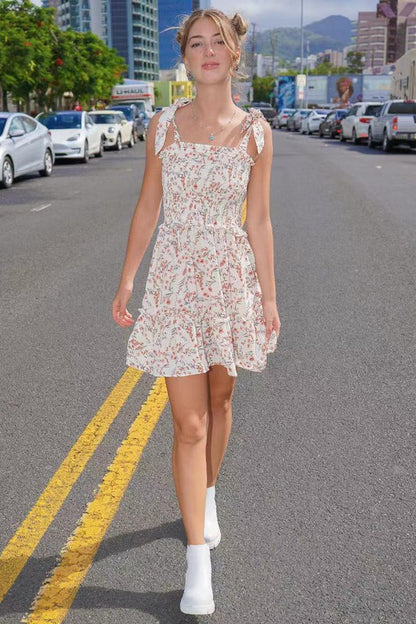 Smocked floral dress