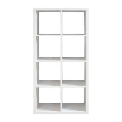 Smart Cube 8-Cube Organizer Storage with Opened Back Shelves,2 X 4 Cube Bookcase Book Shleves for Home, Office (White)