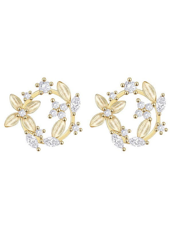 14K Gold Vermeil Flower Earring