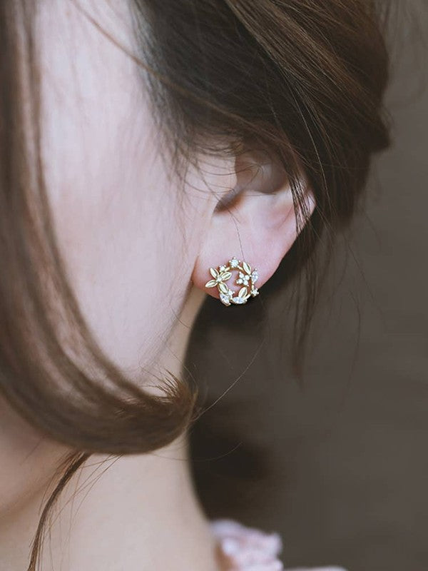 14K Gold Vermeil Flower Earring