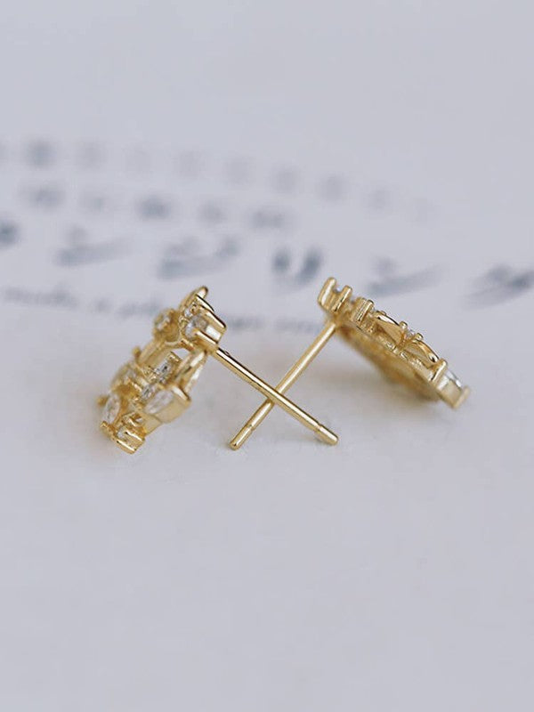 14K Gold Vermeil Flower Earring