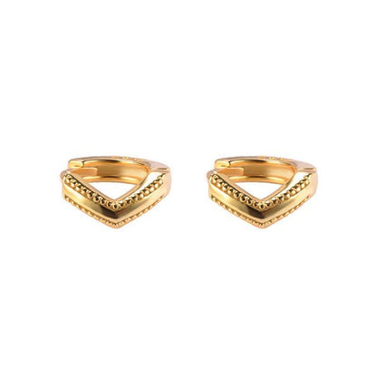 14K Gold Zircon Huggie Earring-C,D type