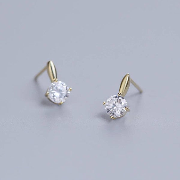 14K Gold Zircon Stud Earring