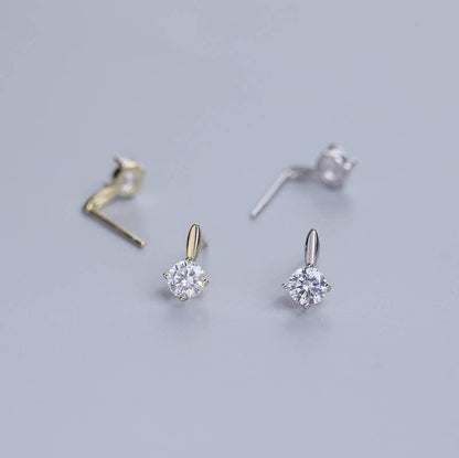 14K Gold Zircon Stud Earring